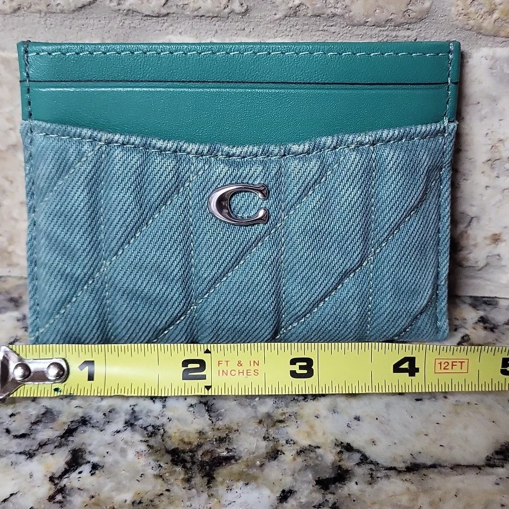 Coach Denim Essential Green Card Case